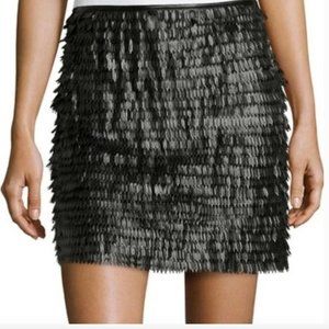 MAX STUDIO NWOT Vegan Leather Fringe Skirt Size M